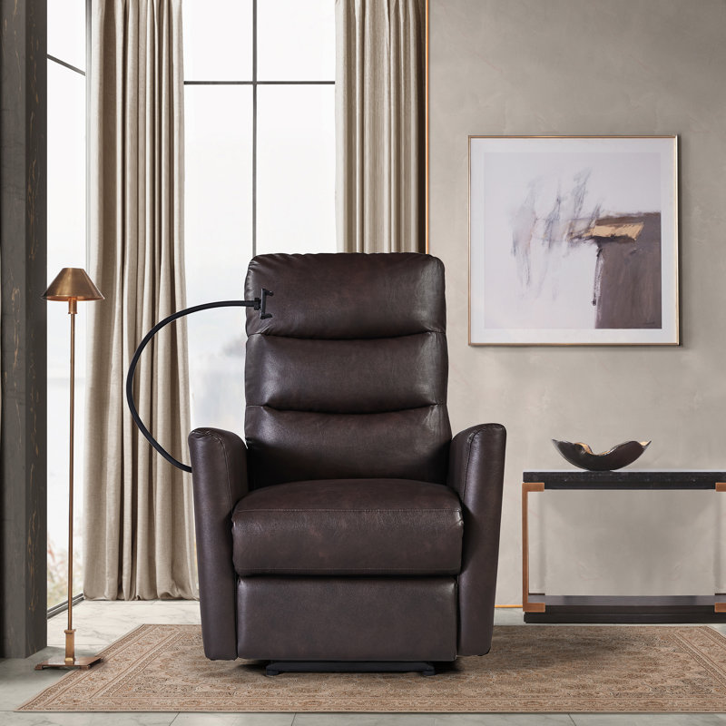 Fauteuil inclinable électrique 30,7 po en similicuir, Similicuir brun rougeâtre