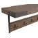Nikole 42" Wide Industrial Rustic Solid Wood Metal Coat Rack With 5 Hooks And 1 Shelf