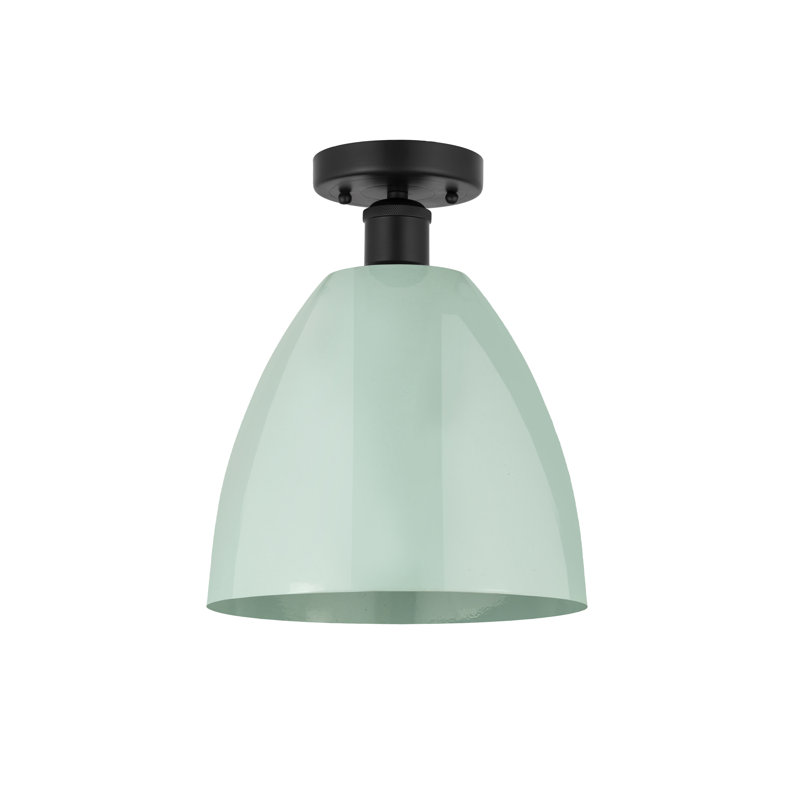 Plafonnier semi-encastré Amylee, Noir mat, Écume de mer, H 11,25 po x l 9 po x P 9 po
