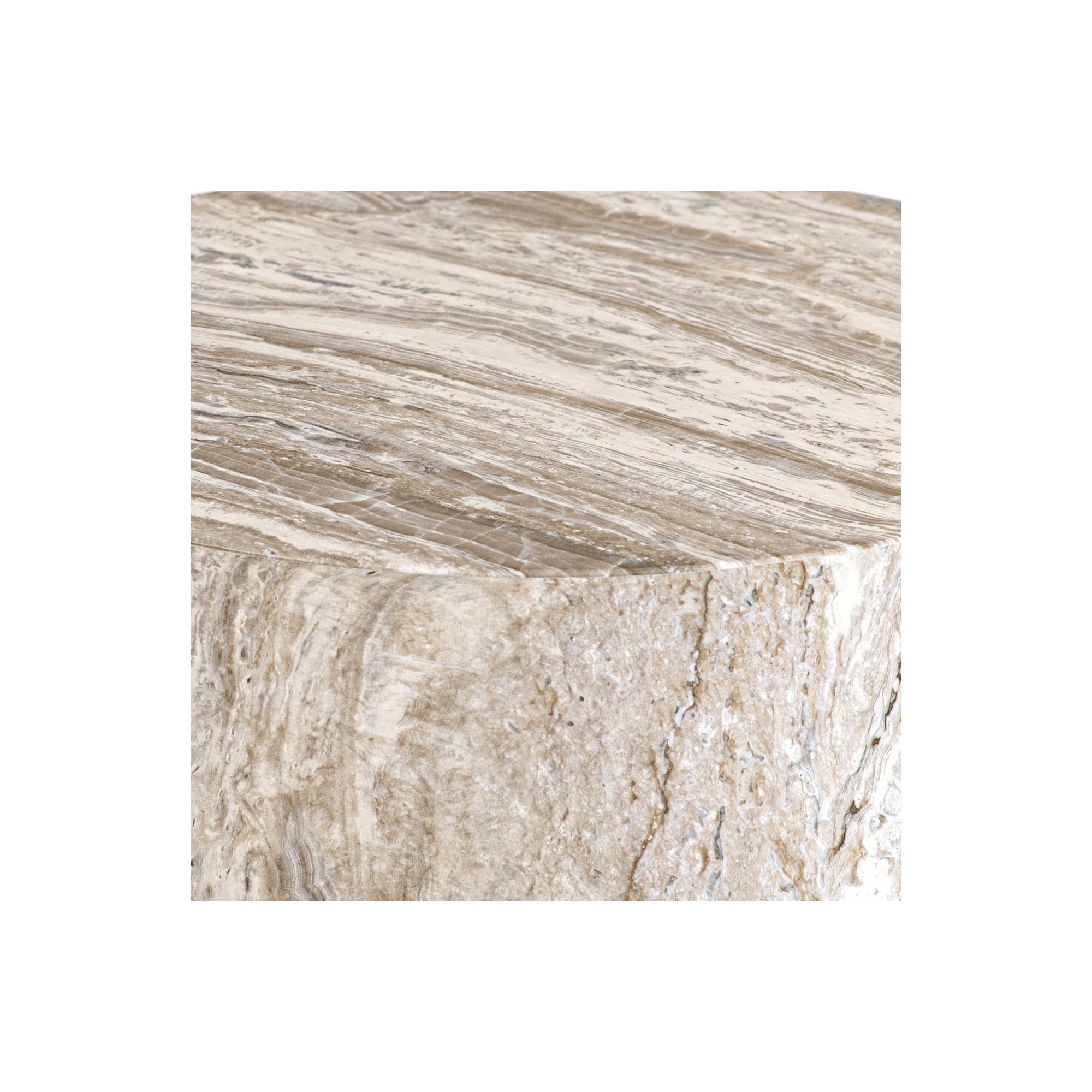 Outdoor Faux Stone Hourglass Side Table, Brown