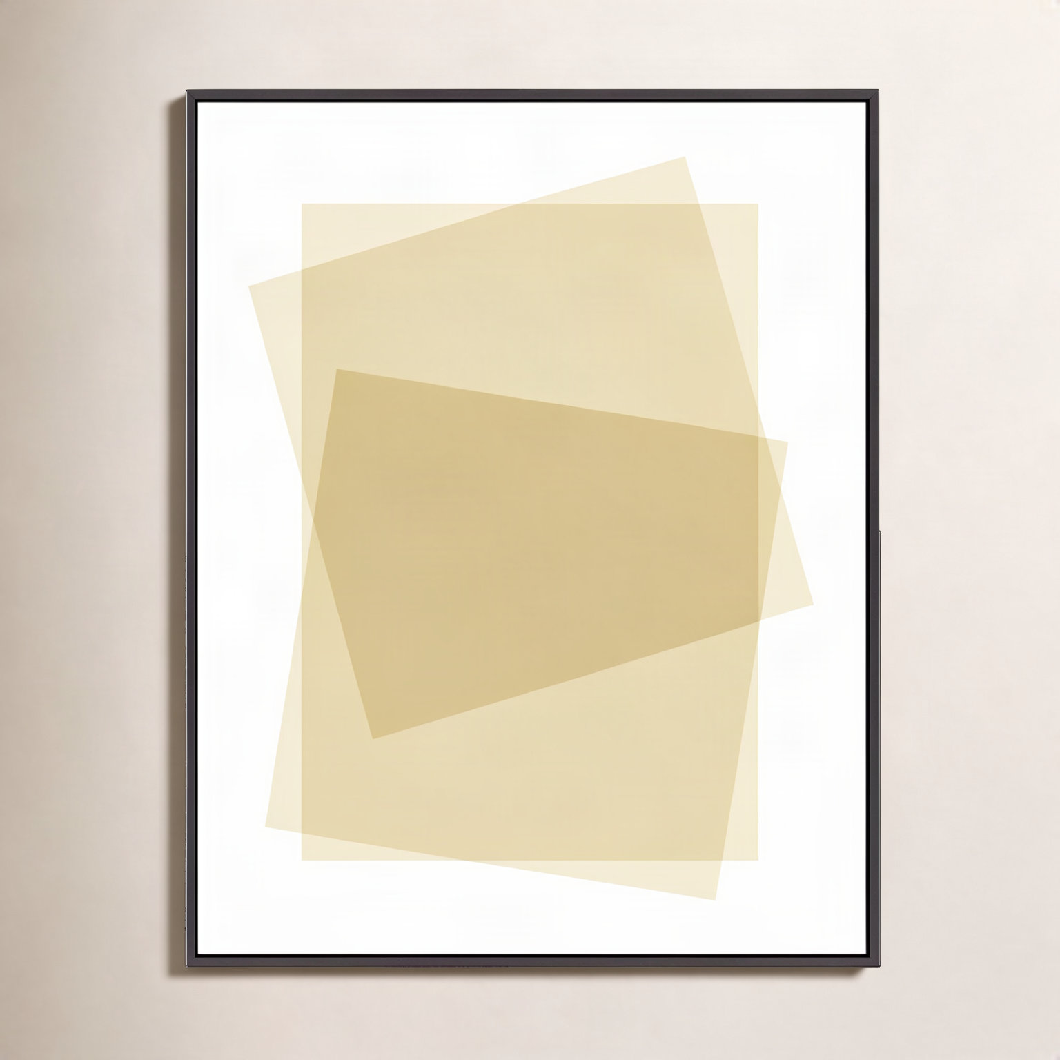 Kami "Light Yellow" Print by Jacques Pilon, Black Framed Canvas, 25" H x 20" W