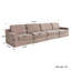 4 Piece Upholstered Slipcovered Linen Sectional Sofa-1140625476
