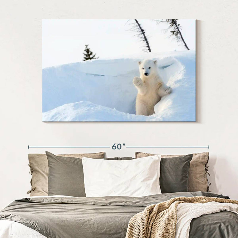Brampt Polar Bear Cub Greeting, 34" H x 51" W