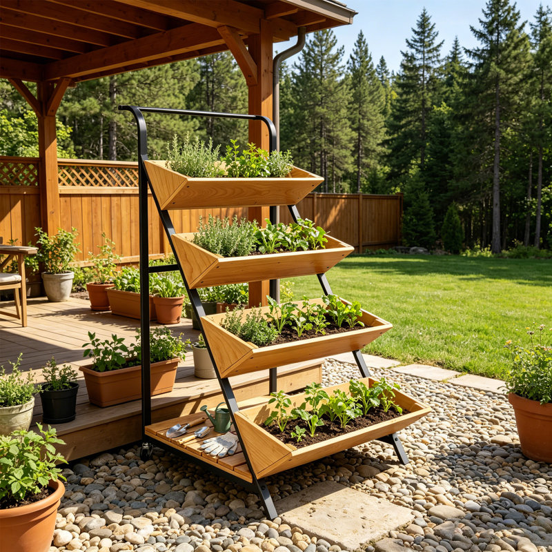 Jardinière verticale en métal avec roues Garden