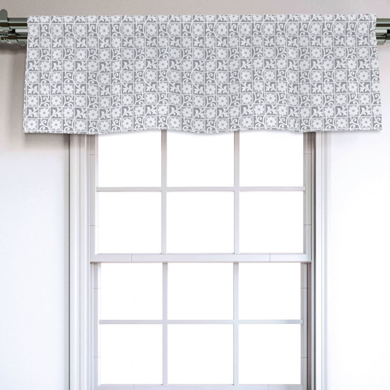 Sateen Floral Ruffled Window Valance