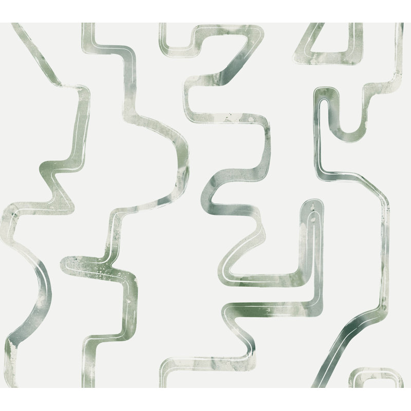 Abstract Aura Wallpaper, Off-White/Green