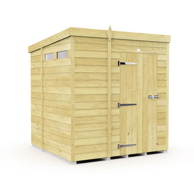 5ft x 7ft Pent Security Shed - Single Door
