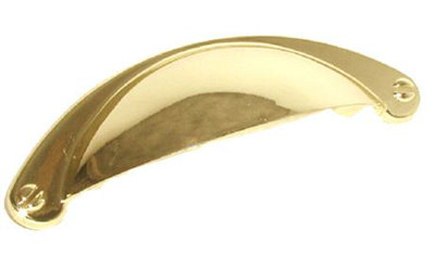 2-1/2" Laurey Cup Pull Polished Brass