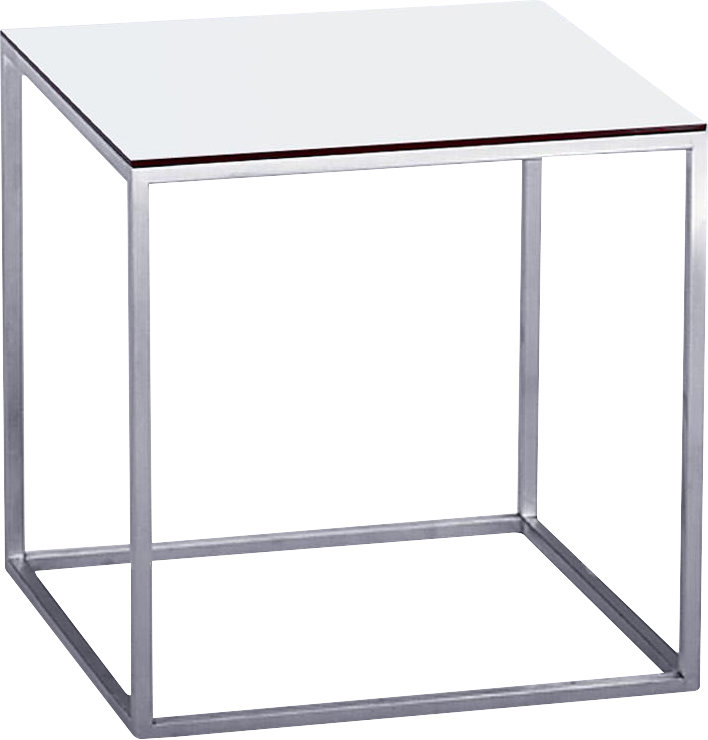 Less Pedestal End Table, White