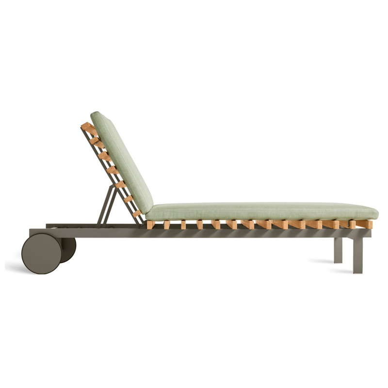 Perch Outdoor Teak Chaise Lounge, Toohey Charcoal, Charcoal