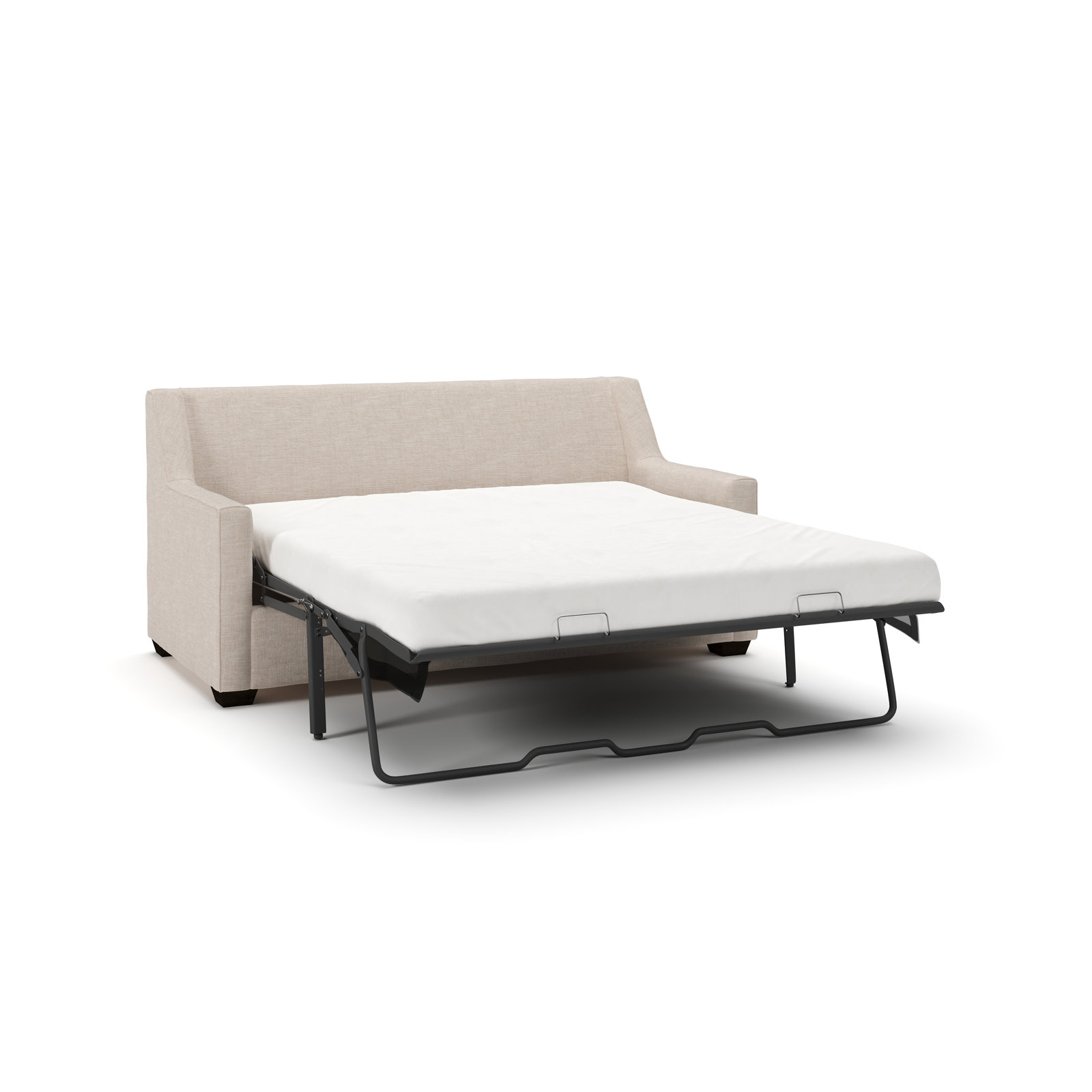 Gemi 72'' Upholstered Sleeper Sofa, Lena Sand Performance Linen Blend