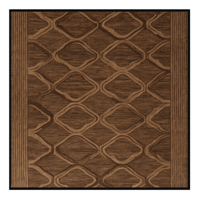 Tapis brun treillis lavable à la machine
