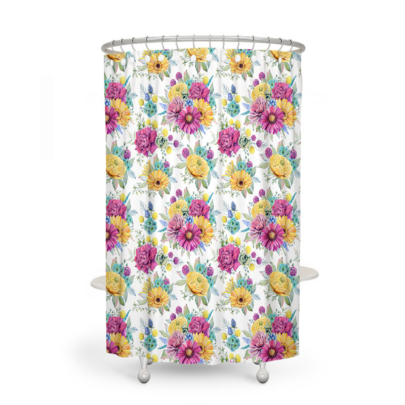 Rideau de douche simple Floral, H 83 po x l 70 po