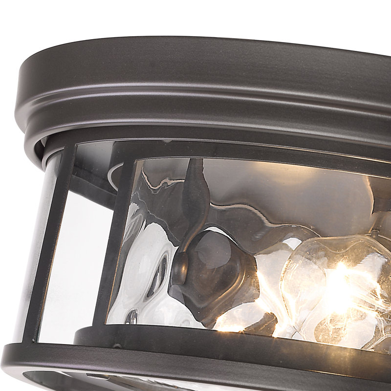 Masuda Glass Flush Mount, Bronze