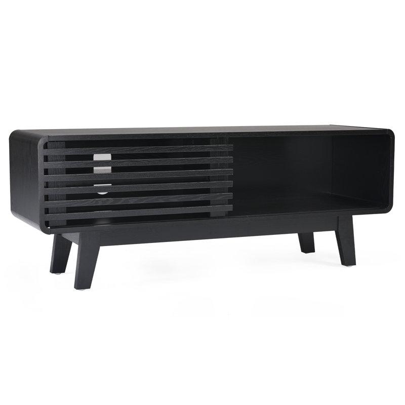 Modern Coffee Table With Storage, Black, 17.8" H x 14.2" L x 46" W