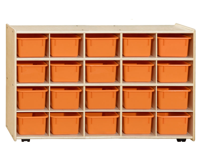 Casier Contender, Assemblé avec roulettes, Orange, Oui