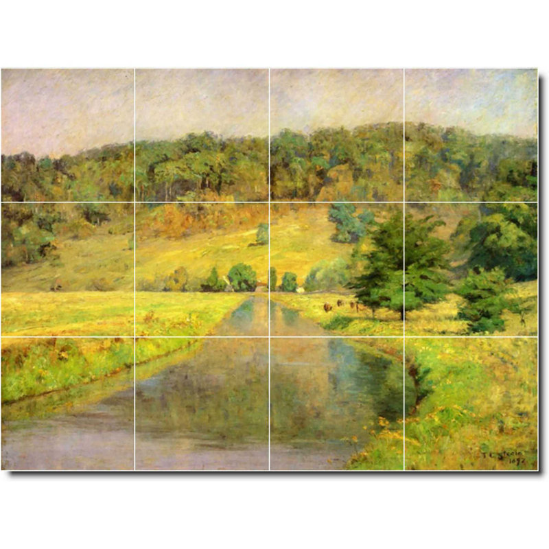 Carreau de céramique décorative 24 po x 18 po 6 po x 6 po, Theodore Steele, peinture de paysage W08375
