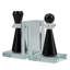 Serre-livres en cristal moderne - Serre-livres décoratifs inspirés des pièces d'échecs pour tablette élégante et décoration intérieure - ensemble de 2, 7 po, noir et transparent
