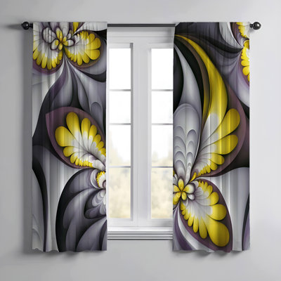 Paire de rideaux semi-transparents en polyester Dymin