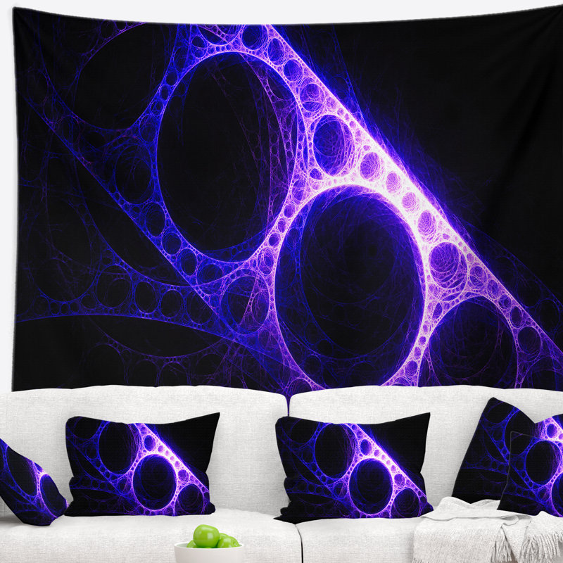 Tapisserie de construction en métal violet Abstract, H 32 po x l 39 po