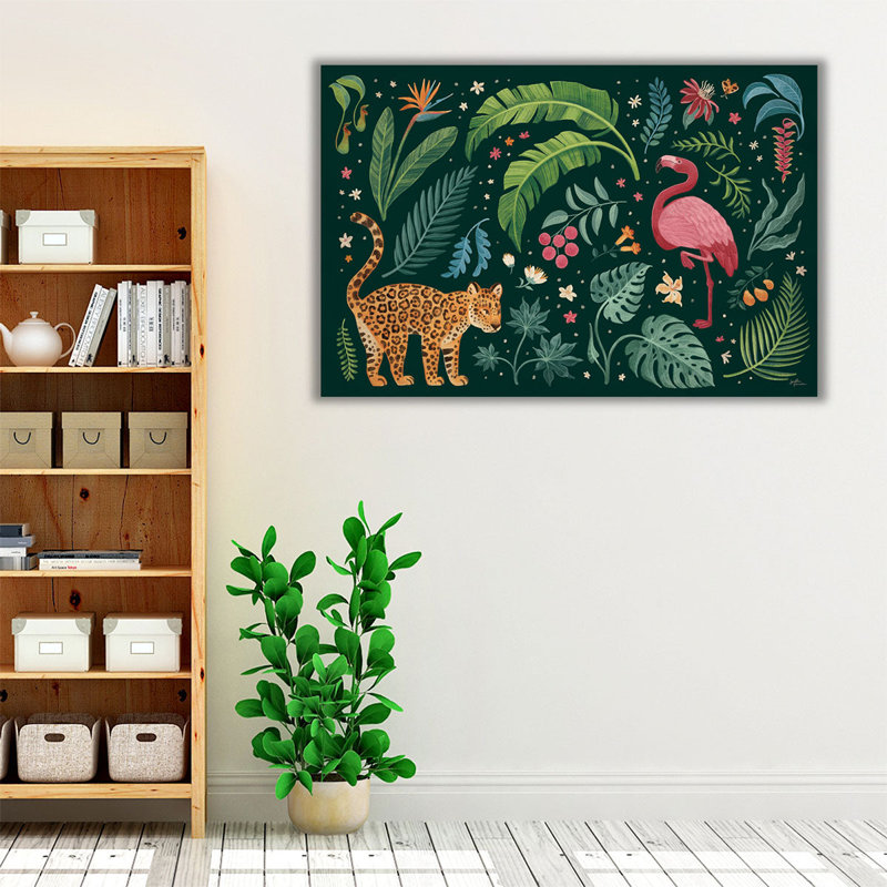 Jungle Love II - art mural sur toile, H 12 po x l 18 po