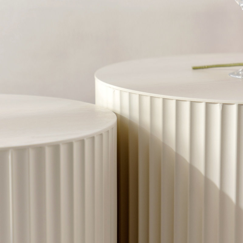 Ensemble de 2 tables basses gigognes Beige