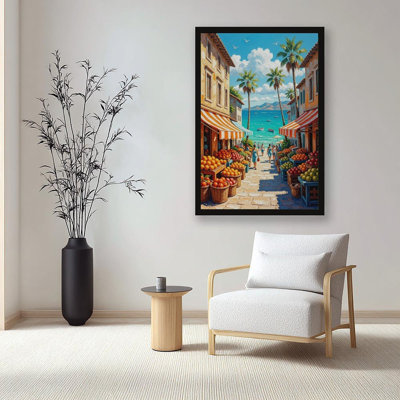 Canvas Wall Art Noumea Market Food Wall Art-2 Vintage Poster Print Home Decor