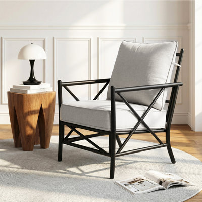 Chaise d'extérieur moderne - Structure en fer robuste avec dossier moelleux et coussins de siège
