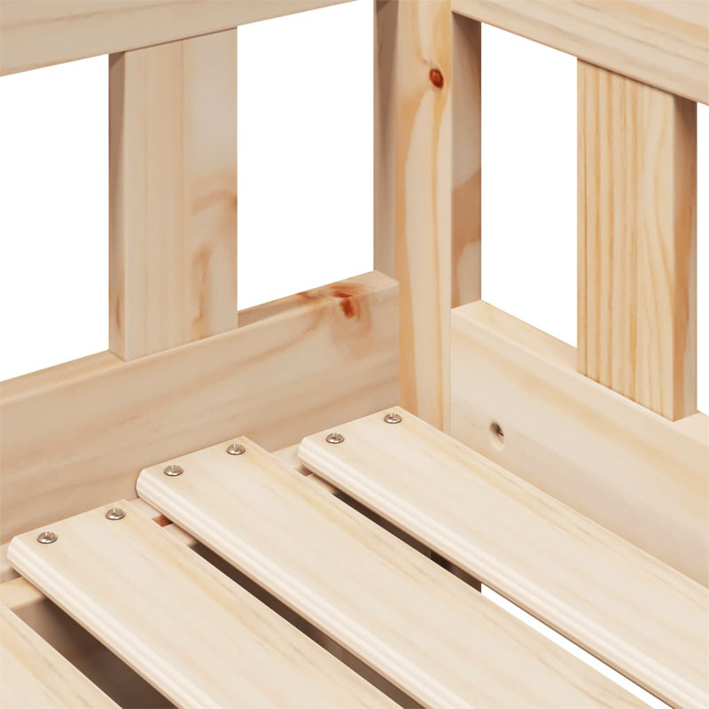 Rojerio Solid Wood with Trundle, Natural, European Single (90 x 200cm)