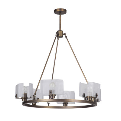 Zeringue 6 - Light Wagon Wheel Chandelier