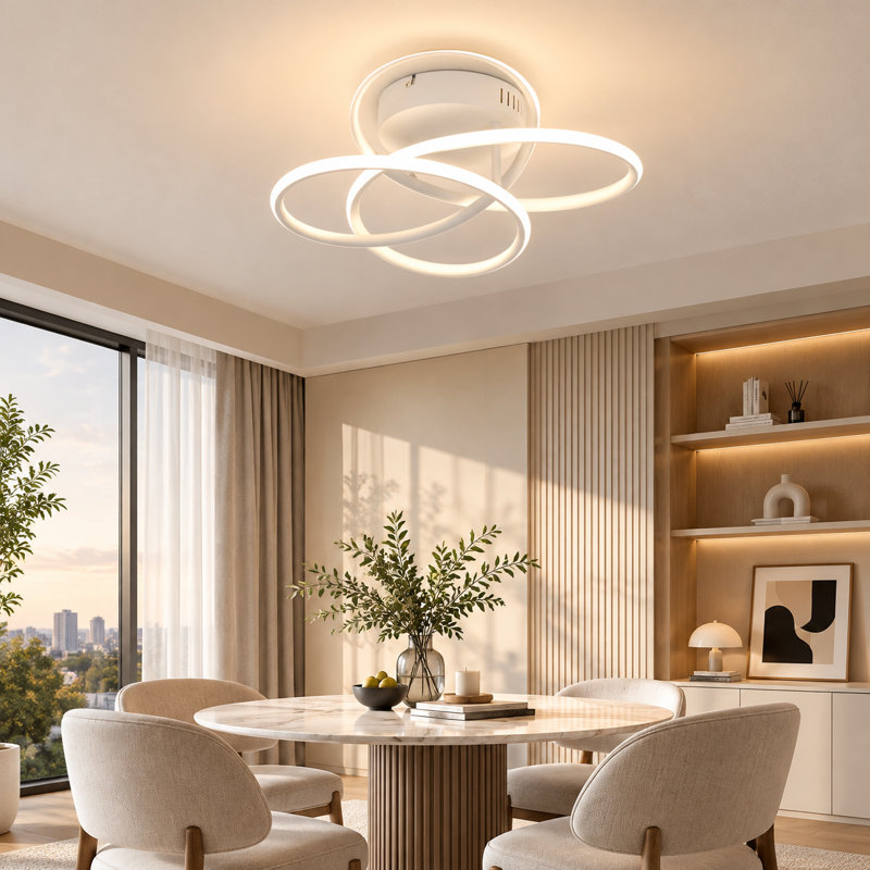41cm Butterfly‑Shaped Dimmable LED Flush Mount, White