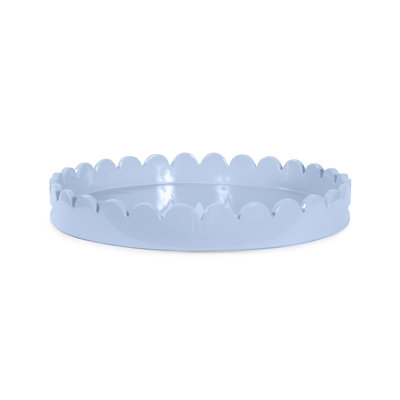 Effa Hand-Crafted Round Scalloped Wood Tray