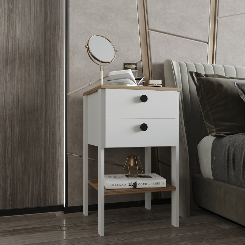 Jaxel 44cm W Manufactured Wood Bedside Table