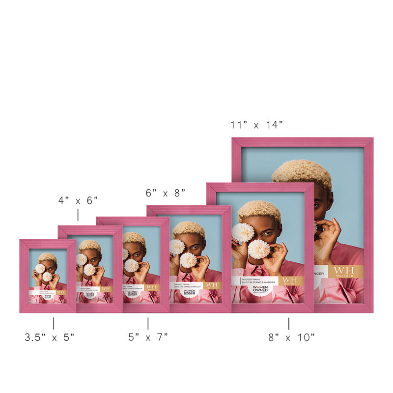 Cadre photo en bois Apolline, 5 po x 7 po, Rose