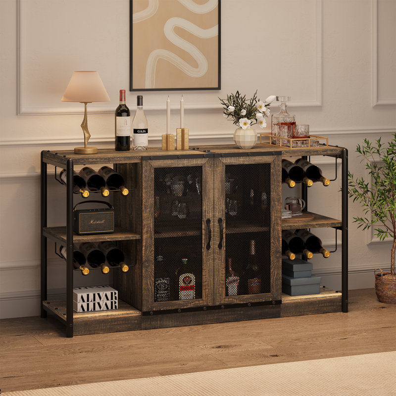 Bar à vin avec rangement et porte-bouteilles