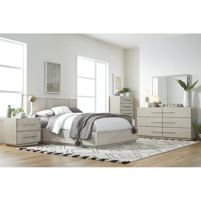 Jabien 40'' W 5 - Drawer Dresser, Cotton Gray