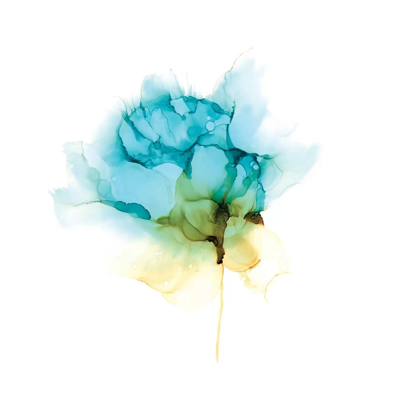 Blooming Cyan I by Jennifer Goldberger - Wrapped Canvas Print, 30.48 cm H x 30.48 cm W