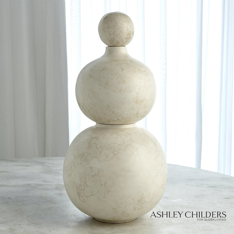 Bubble Stacking Vase-Ivory-Sm, 21.5" H x 11" W x 11" D
