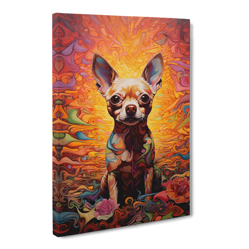 Chihuahua Contemporary No.2 - Wrapped Canvas, 60cm H x 40cm W x 3cm D