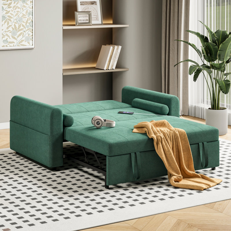 2 Seater Sofa Bed, Green