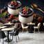 Peel and Stick Wallpaper Wall Mural Yogurt granola berry fruits chocolate Wall Art Self Adhesive and Removable-132866548