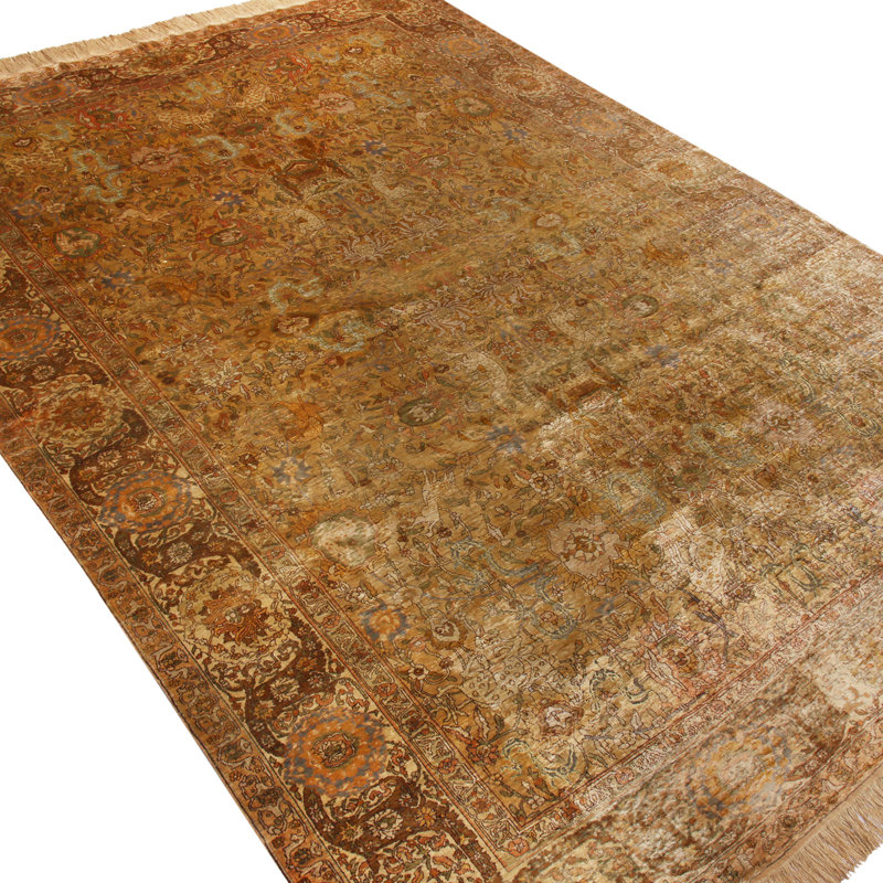 Silk Oriental Area Rug in Brown