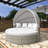 5-Piece Round Outdoor Rattan Sectional Daybed With Retractable Canopy-101474273-101474277