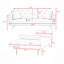 Canapé-lit de 69,7 po de long recouvert de velours rose avec garniture cloutée et coussin décoratif assorti-1609339490