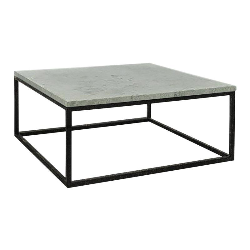 Paris Solid Coffee Table, Lite Travertine, Deep Ocean