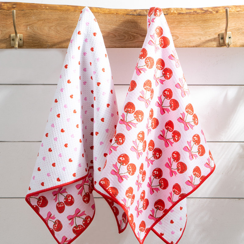  Cherry On Top Printed Microfiber Dishtowel S/2