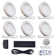 PL05 6 Pack 4000K Mini Puck Light with Wireless Dimmer 12V 2W/pc for Under Cabinet Lighting