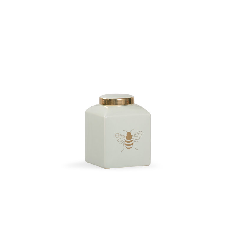 «Bee Graces Jar» par Shayla Copas, Menthe / or, H 7,3 po x l 5 po x P 5 po