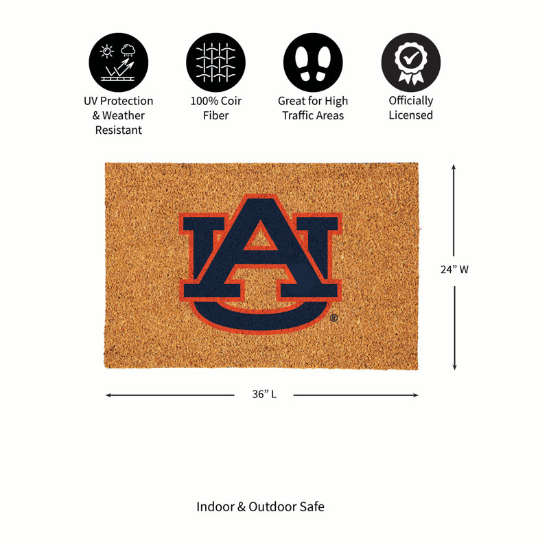 Auburn University Large Full Color Coir Mat, 36"x24"