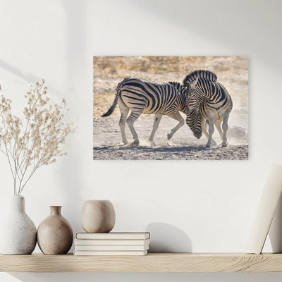 «Wild Zebra Interaction Abstract», art contemporain de paysage zébré contemporain